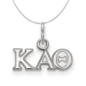 Sterling Silver Kappa Alpha Theta XS (Tiny) Greek Necklace - 24 Inch